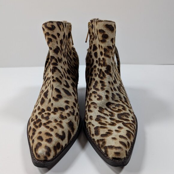 Like NEW Sam Edelman Walden Leopard-Print Cow Hair Booties Size 6 - Picture 10 of 17